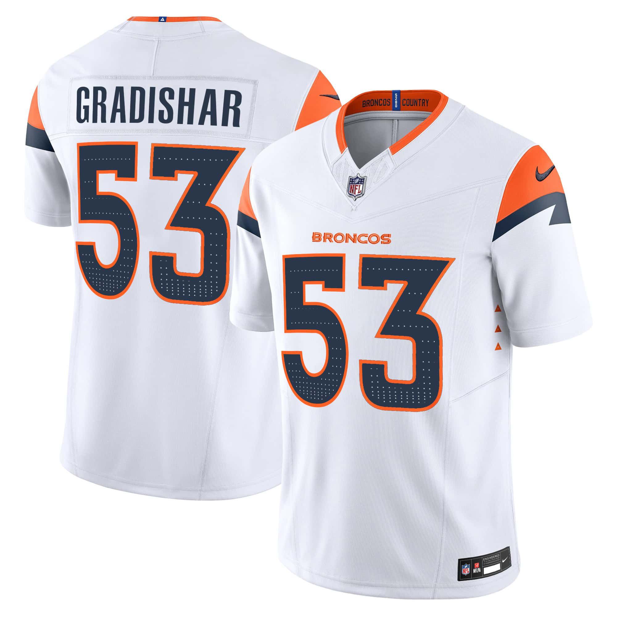 Men Denver Broncos 53 Gradishar White 2024 Nike Vapor Limited NFL Jersey